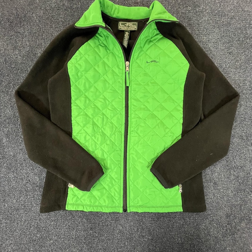 Lauren Ralph Lauren Jacket Womens Small Quilted Fleece Full Zip Activewear